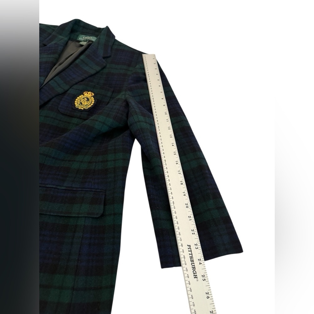 Lauren Ralph Lauren Blackwatch Plaid Wool Cashmere Blazer 18W Equestrian Jacket - Picture 11 of 15